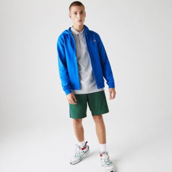 Lacoste SPORT Hooded Lightweight Bi-material Sweatshirt - Mikiny Pánské Blankyt | CZ-8HZv3M